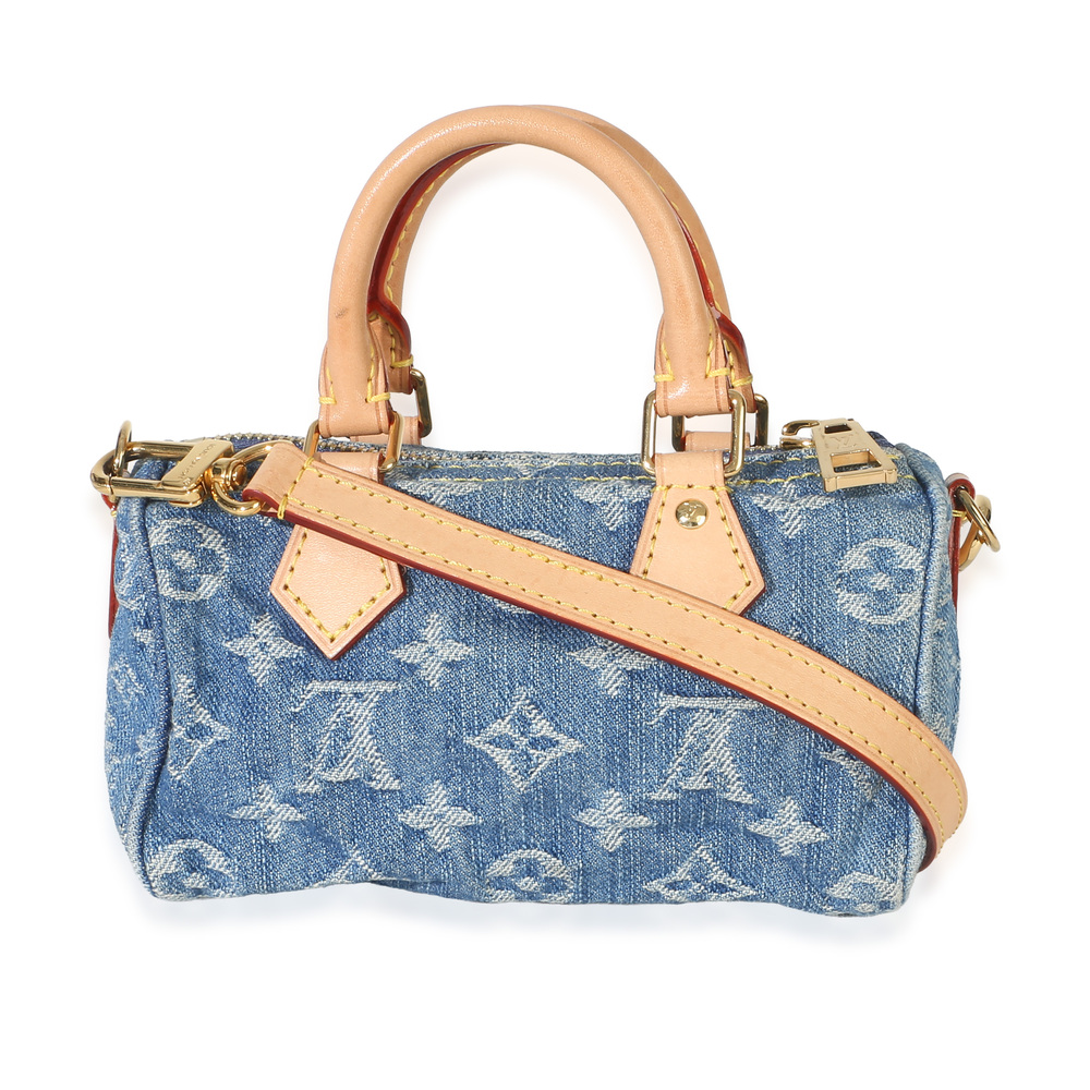 Louis Vuitton Blue Monogram Denim Nano Speedy - Picture 2 of 8